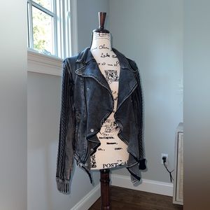 Free people dark grey moto jacket size M